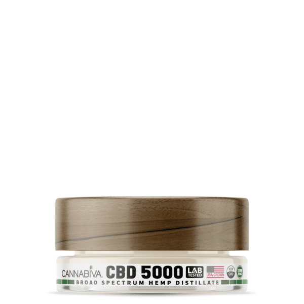 Broad Spectrum CBD Distillate With No THC - 5000 Milligram (5 Grams) Raw Cannabidiol Concentrate - Oils, Topicals, Blends, E-liquid