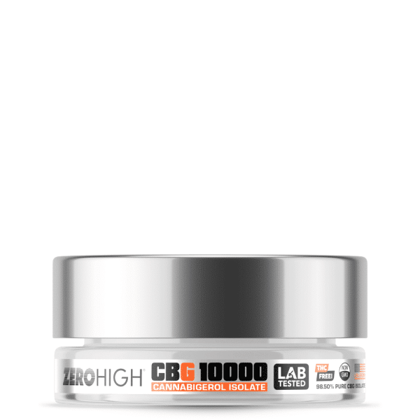 Zero High Pure Isolate CBG with NO THC - Raw Cannabigerol Concentrate Powder - 10 Gram (10000 Milligram)