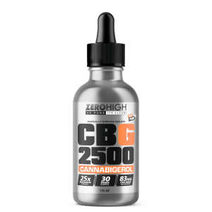 Zero High Pure Isolate CBG Oil With No THC - 2500MG Super Strength Cannabigerol Formula