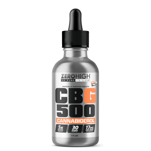 Zero High Pure Isolate CBG Oil With No THC - 500MG Extra Strength Cannabigerol Formula