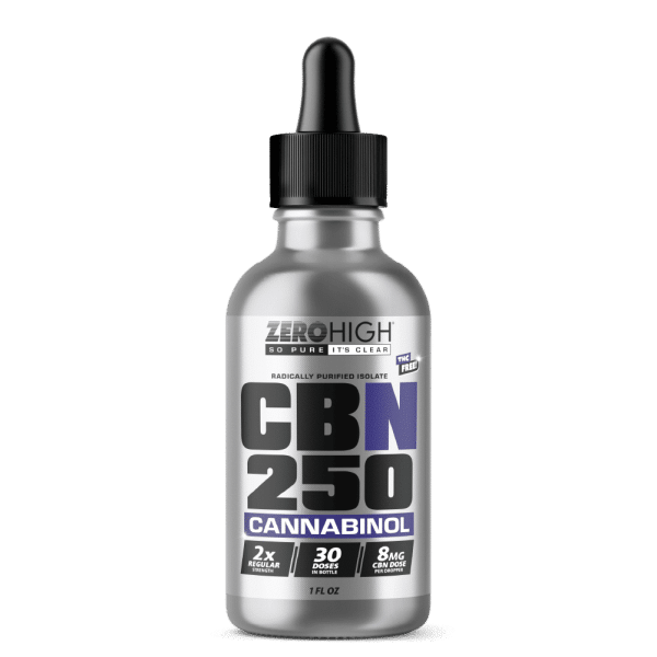 Zero High Pure Isolate CBN Oil With No THC - 250MG Regular Strength Cannabinol Formula