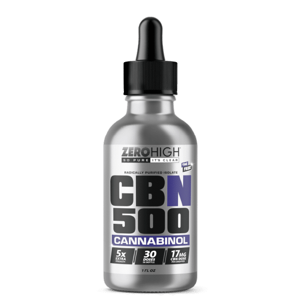Zero High Pure Isolate CBN Oil With No THC - 500MG Extra Strength Cannabinol Formula