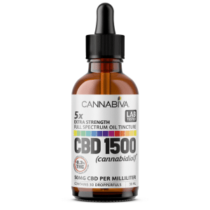 Cannabiva Full Spectrum CBD Oil - 1500 Milligrams Cannabidiol - 50mg Per Dose