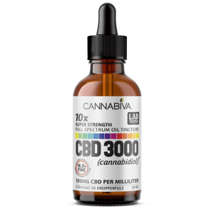 Cannabiva Full Spectrum CBD Oil - 3,000 Milligrams Cannabidiol - 100mg Per Dose