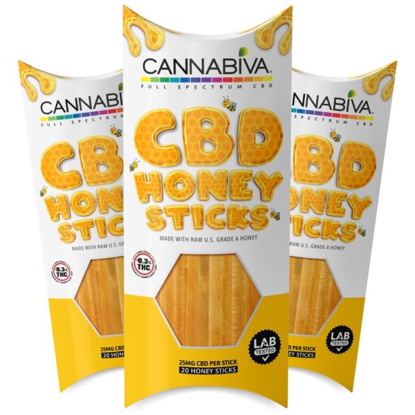CBD Honey Sticks | 25 mg | From Local Gold Honey Bee Farms - THREE PACKAGE DISPLAY