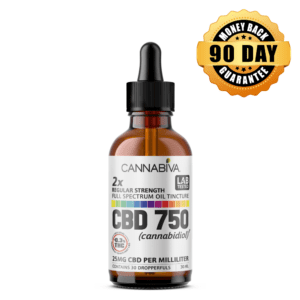 CBD 750 mg Full Spectrum Oil Tincture featuring a 90-day money-back guarantee