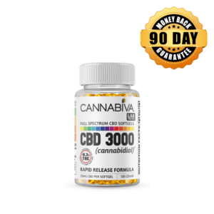 CBD 3000 mg Full Spectrum Hemp Oil Softgels featuring a 90-day money-back guarantee