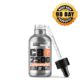 THC-Free CBG 2500 mg Isolate Oil Tincture one open bottle THC-Free CBG 2500 mg Cannabigerol (CBG) Isolate Oil Tincture open bottle with dropper leaning on the right side of the bottle