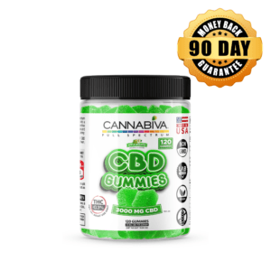CBD 3000 mg Full Spectrum Gummies in Amazing Apple flavor with a 90-day money-back guarantee