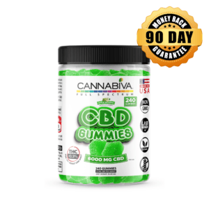 CBD 6000 mg Full Spectrum Gummies in Amazing Apple flavor with a 90-day money-back guarantee