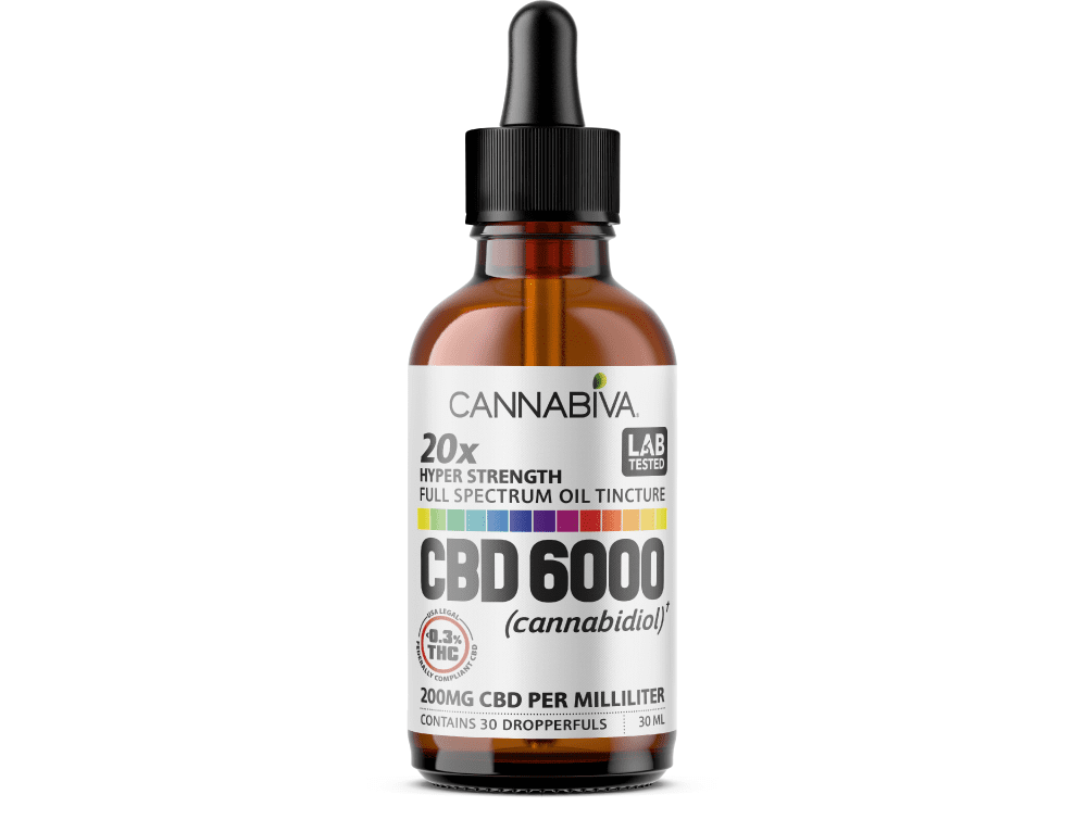 Cannabiva 6000 mg Full Spectrum CBD Oil Tincture is third-party lab-tested by ISO-accredited labs.