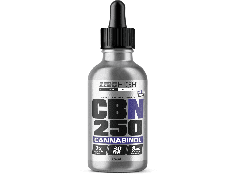 Zero High 250 mg CBN Isolate Oil Tincture is third-party lab-tested by ISO-accredited labs.