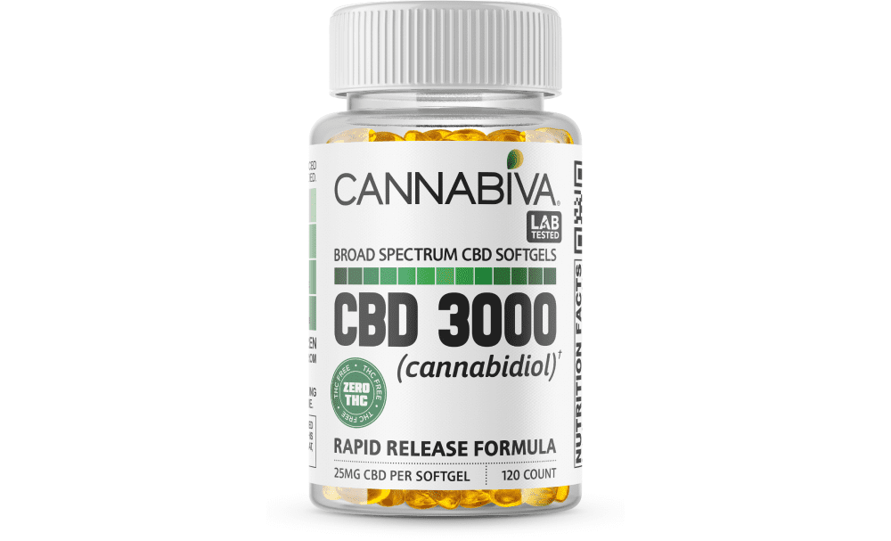 Cannabiva 3000 mg Broad Spectrum CBD Softgels are third-party lab-tested by ISO-accredited labs.