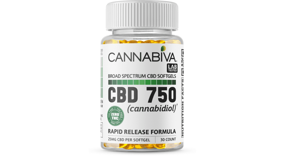 Cannabiva 750 mg Broad Spectrum CBD Softgels are third-party lab-tested by ISO-accredited labs.
